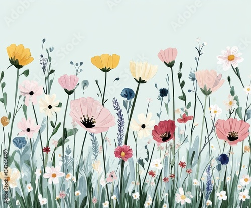 Wallpaper Mural Charming Spring Wildflowers Poster, Floral Art

 Torontodigital.ca
