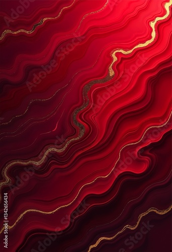 Golden Rivers on a Maroon Flow