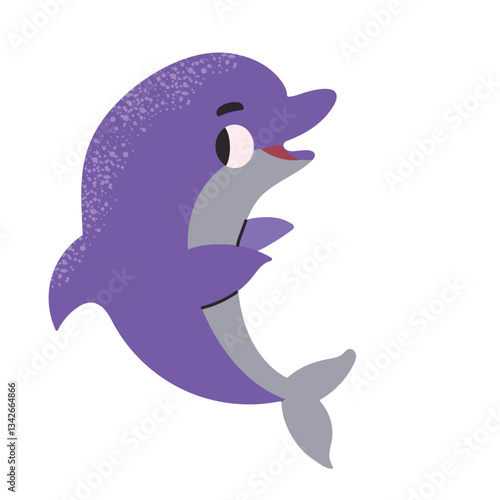 Little Funny Dolphin icon clipart avatar logotype isolated illustration