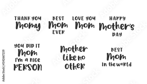 Mothers Day Quotes Collection. Vector Handwritten Phrases for Mother's Day.