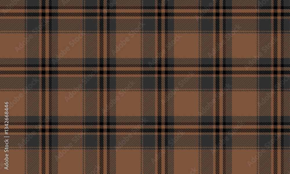 Obraz premium Seamless plaid, brown, dark gray, black, suitable for designing clothes, skirts and pants. Simple pattern, classic style, suitable for use in fashion and clothing design.