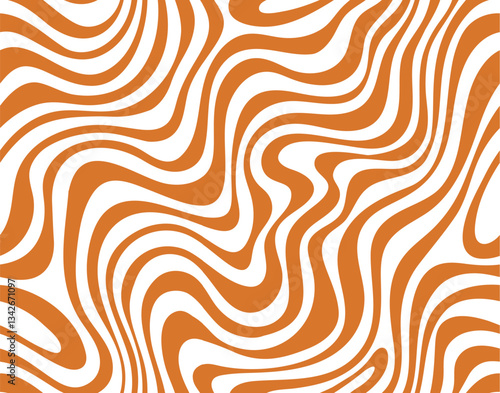 Peanut caramel swirl pattern with vector wavy splashes. Abstract brown white waves seamless pattern background of peanut butter, milk cream caramel, melted toffee candy or creamy sauce swirls