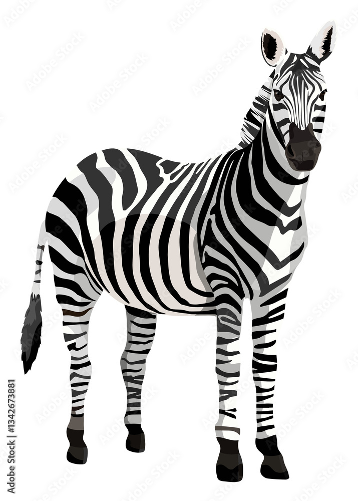 Fototapeta premium Zebra png safari animal, wild life illustration sticker, transparent background