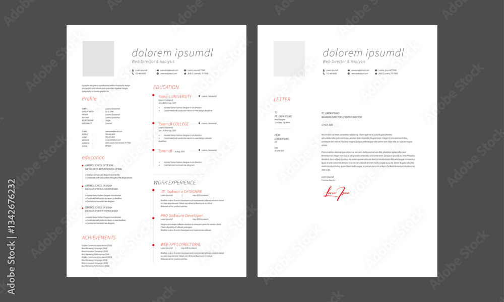 Obraz premium Creative CV resume templates, multipurpose resume design, a4 resume
