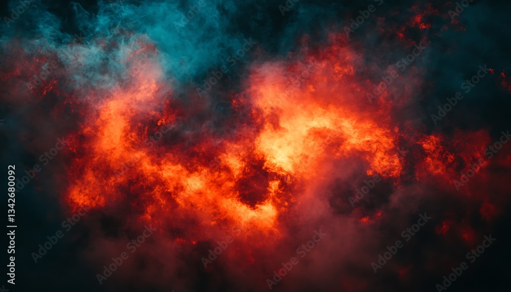Fiery Smoke Cloudscape Abstract Background. Fiery Smoke Cloudscape Abstract Background.
