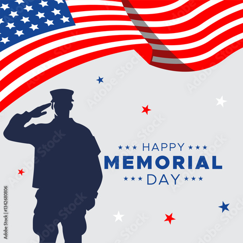 happy memorial day flat background