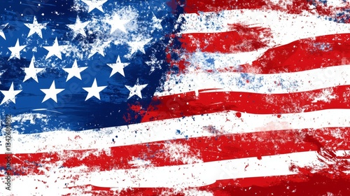 Abstract grunge style american flag design symbolizing patriotism