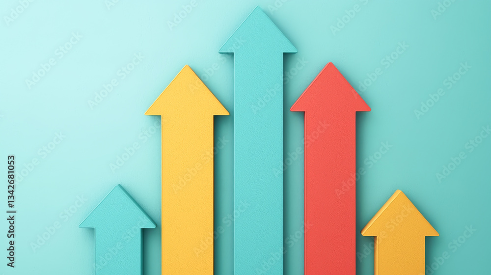 Dynamic arrow graphics illustrating growth and progress in business trends. Dynamic arrow graphics illustrating growth and progress in business trends.