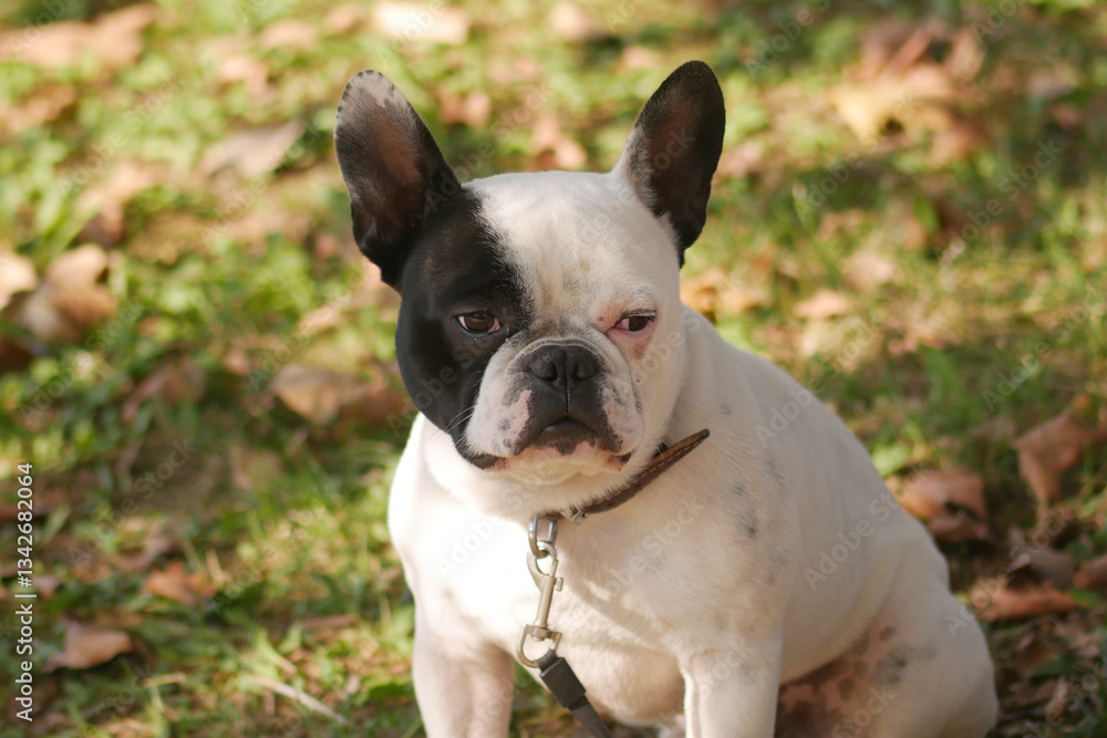 French bulldog enjoying a sunny afternoon in the park French bulldog enjoying a sunny afternoon in the park