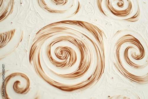 Swirling Patterns of Creamy Brown and White Abstract Texture Design