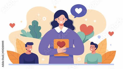 A lecture on the importance of selfcompassion and selfcare in building resilience and maintaining positive mental health.. Vector illustration