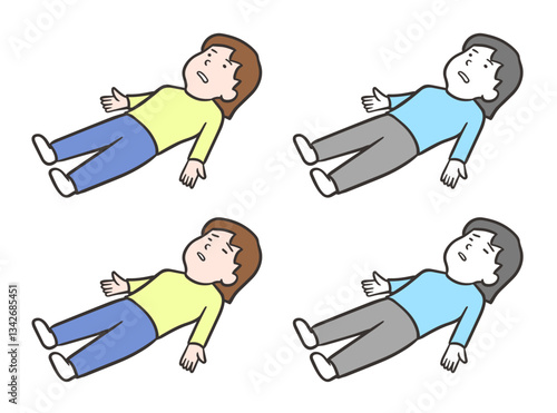 意識状態、無欲状態と昏睡している女性