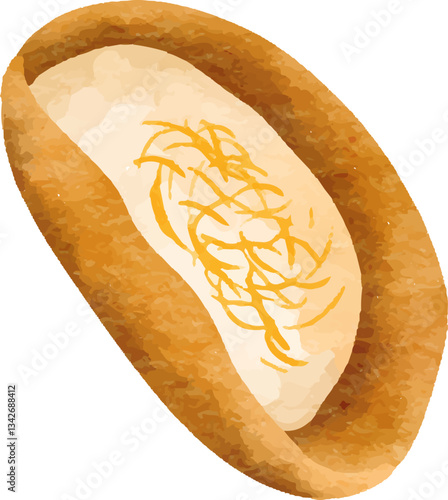 Watercolor Illustration of Thailand Dessert. Thai dessert. Thai Food.