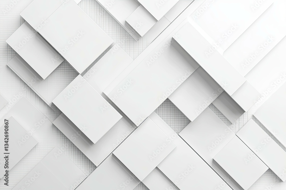 Abstract white background with texture pattern, layered geometric triangle shapes, white and grey glossy squares, abstract tech banner design Abstract white background with texture pattern, layered geometric triangle shapes, white and grey glossy squares, abstract tech banner design