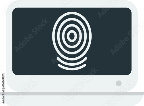 fingerprint scanning illustration in minimal style , includes tags of security, icon, fingerprint.