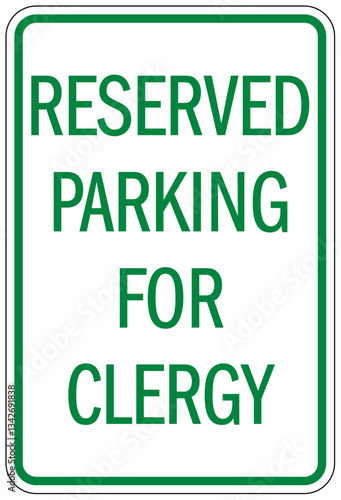 Church parking sign reserved parking for clergy