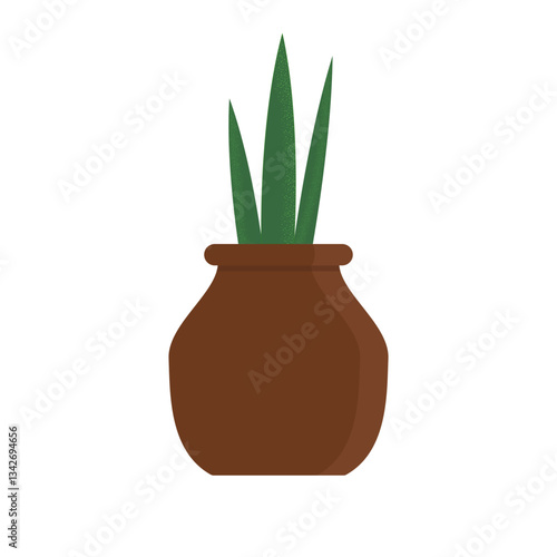 Houseplant in ceramic pot hindu decoration vector illustration design