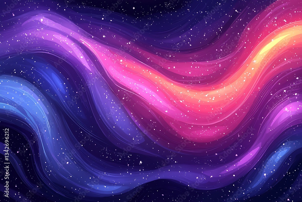 Fototapeta premium Cosmic Waves: Nebula Abstract Art.