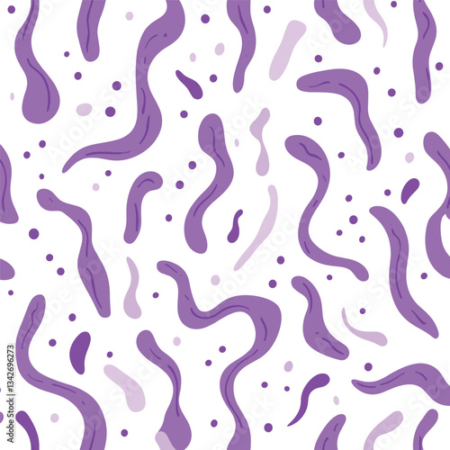 Abstract Purple Squiggle Pattern on a White Background