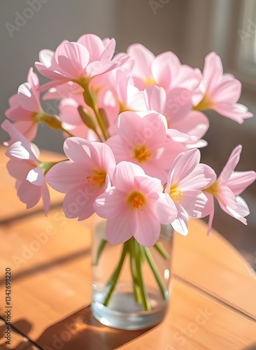 Wallpaper Mural Delicate Pink Flowers in a Glass Vase, Torontodigital.ca