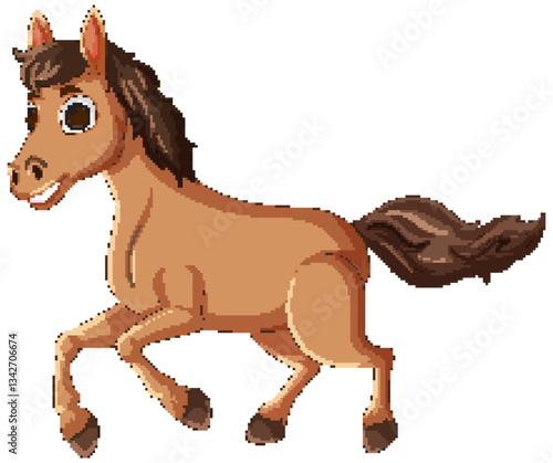 Cheerful Cartoon Horse Illustration