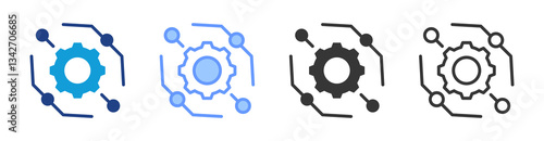 Event Driven Architecture icon set multiple style collection