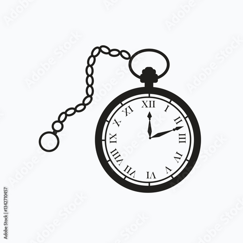 ancient watch silhoutte vector design illustration