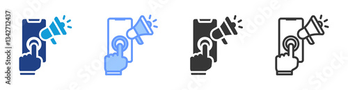 Call To Action icon set multiple style collection