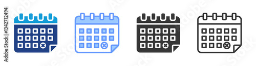 Closing icon set multiple style collection