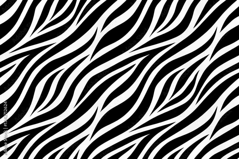 Seamless Black and White Zebra Striped Pattern Background Design Seamless Black and White Zebra Striped Pattern Background Design