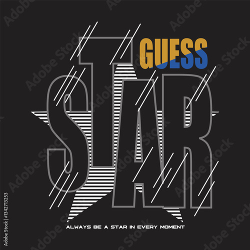 guess star design typography vector illustration
