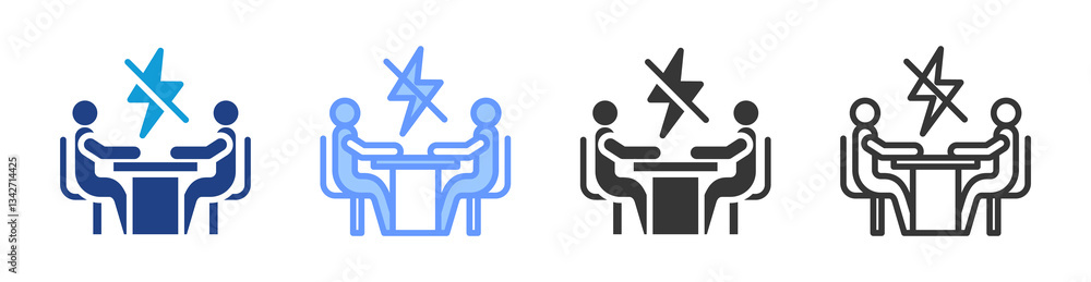 Fototapeta premium Conflict Resolution icon set multiple style collection
