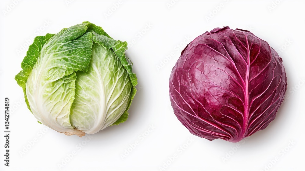 Fototapeta premium Green and Red Cabbage Variety