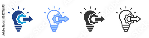 Initiative icon set multiple style collection