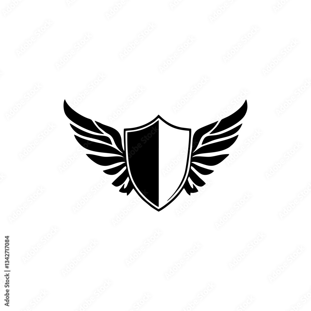Winged shield black template Winged shield black template