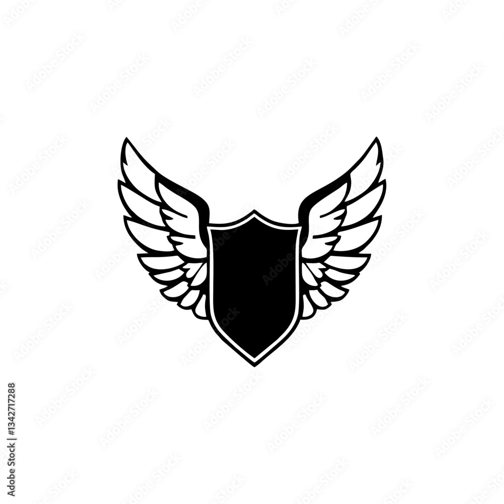 Obraz premium Winged shield black template
