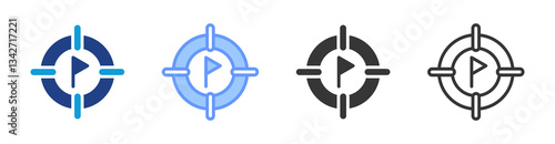 Focus icon set multiple style collection