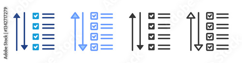 Prioritization icon set multiple style collection