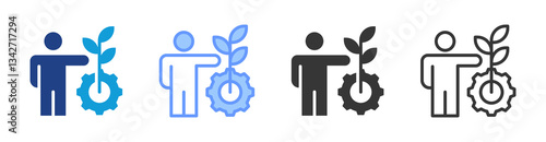 Personal Development icon set multiple style collection