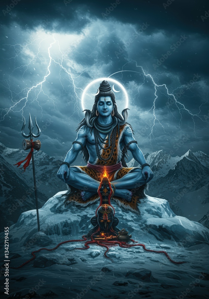 Fototapeta premium Maha Shivratri, a Hindu festival celebrated of Shiva Lord