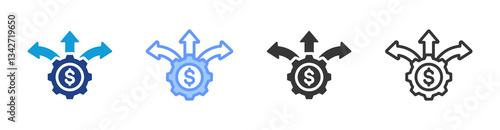 Pivoting icon set multiple style collection