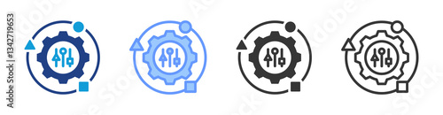 Adaptability icon set multiple style collection