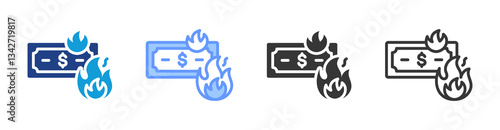 Burn Rate icon set multiple style collection