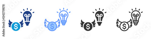 Angel Investor icon set multiple style collection