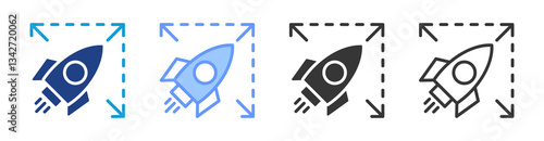 Scalability icon set multiple style collection