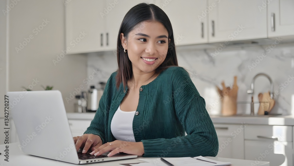 Joyful Latin Millennial Engaged in Online Learning and Entertainment Joyful Latin Millennial Engaged in Online Learning and Entertainment