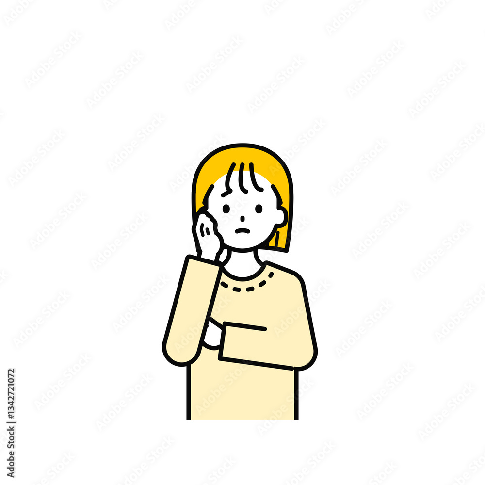 上半身のポーズ_シンプルな私服の女の子12