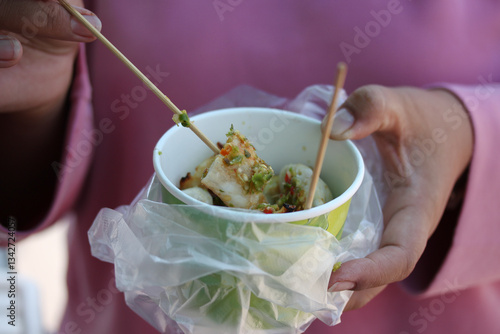 Grilled squid with seafood sauce