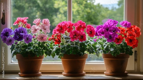 Wallpaper Mural Vibrant Geranium Flowers Flourishing in Natural Light Torontodigital.ca