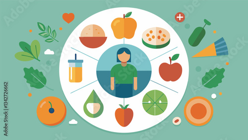 A comprehensive nutritional plan that addresses not only physical health but also the often neglected aspects of emotional and mental wellbeing for a truly holistic and sustainable. Vector